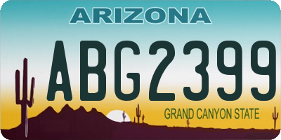 AZ license plate ABG2399