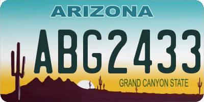 AZ license plate ABG2433