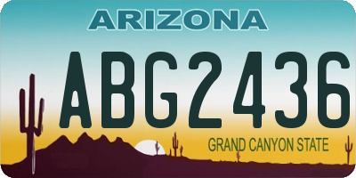 AZ license plate ABG2436