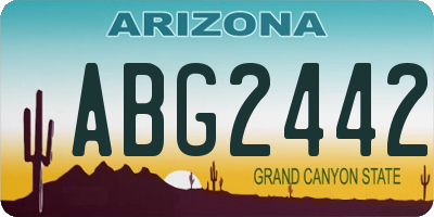 AZ license plate ABG2442