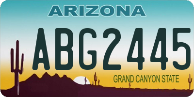 AZ license plate ABG2445