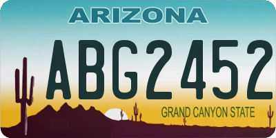 AZ license plate ABG2452