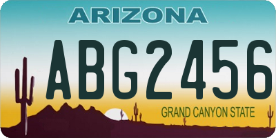 AZ license plate ABG2456