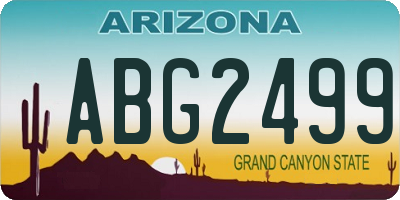 AZ license plate ABG2499