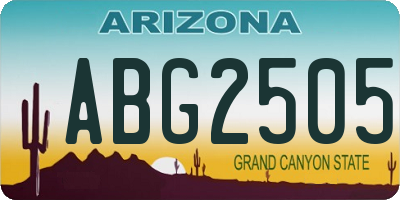 AZ license plate ABG2505