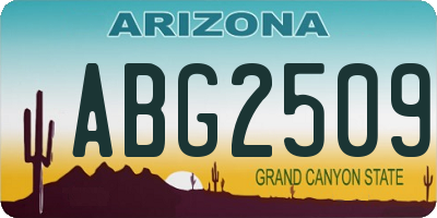 AZ license plate ABG2509