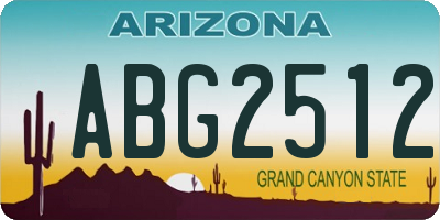 AZ license plate ABG2512