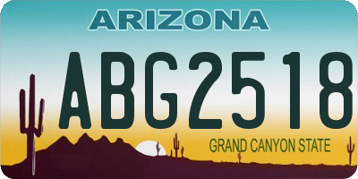 AZ license plate ABG2518