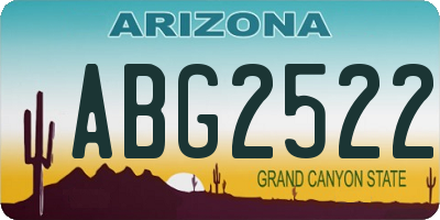AZ license plate ABG2522