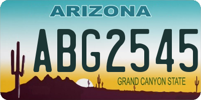 AZ license plate ABG2545