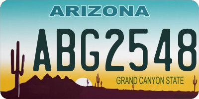 AZ license plate ABG2548