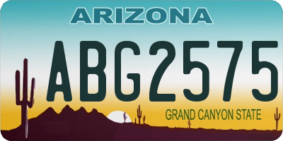 AZ license plate ABG2575