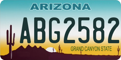 AZ license plate ABG2582