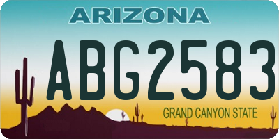 AZ license plate ABG2583