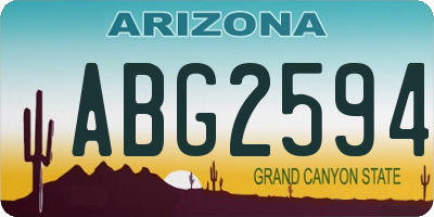 AZ license plate ABG2594
