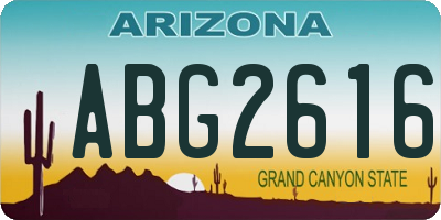 AZ license plate ABG2616