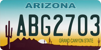 AZ license plate ABG2703