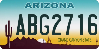 AZ license plate ABG2716