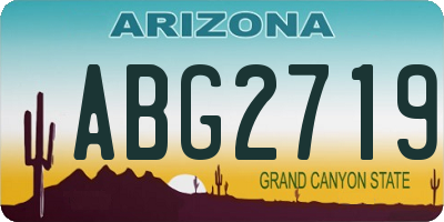 AZ license plate ABG2719