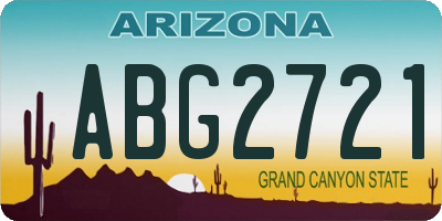 AZ license plate ABG2721