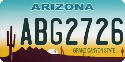 AZ license plate ABG2726