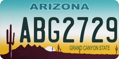 AZ license plate ABG2729