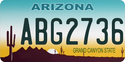 AZ license plate ABG2736