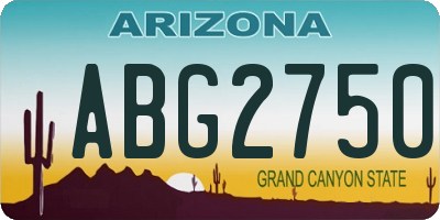 AZ license plate ABG2750