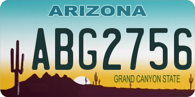 AZ license plate ABG2756