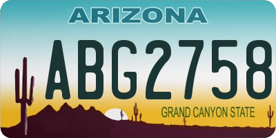AZ license plate ABG2758