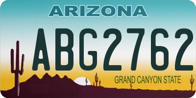 AZ license plate ABG2762