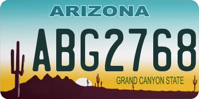 AZ license plate ABG2768