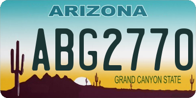 AZ license plate ABG2770