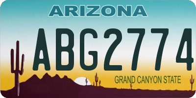 AZ license plate ABG2774