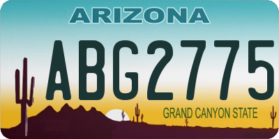 AZ license plate ABG2775