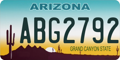 AZ license plate ABG2792