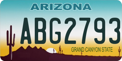 AZ license plate ABG2793