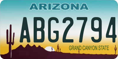 AZ license plate ABG2794