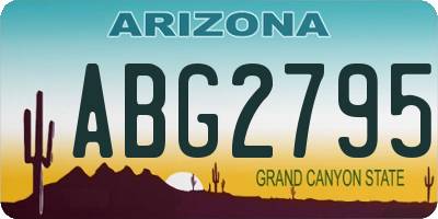 AZ license plate ABG2795