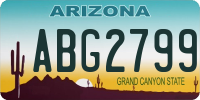 AZ license plate ABG2799