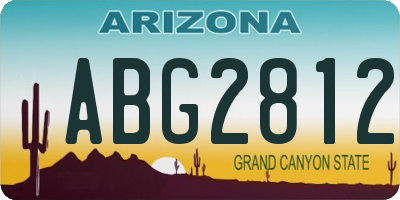 AZ license plate ABG2812