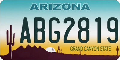 AZ license plate ABG2819