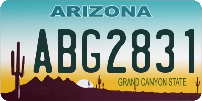 AZ license plate ABG2831