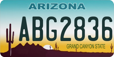 AZ license plate ABG2836