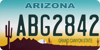 AZ license plate ABG2842