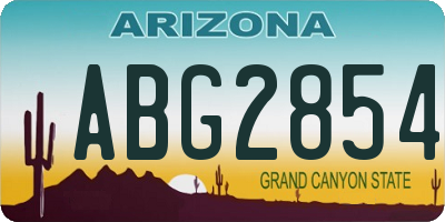AZ license plate ABG2854