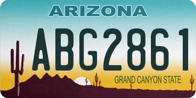 AZ license plate ABG2861