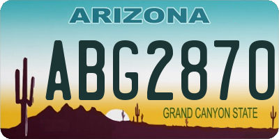AZ license plate ABG2870