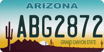 AZ license plate ABG2872