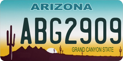 AZ license plate ABG2909